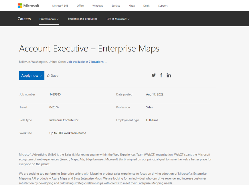 Microsoft job ad