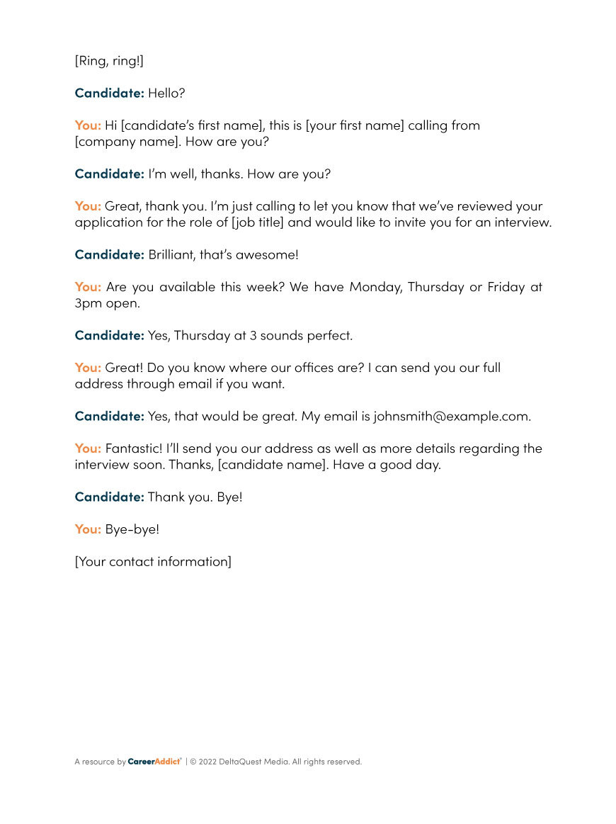 How To Invite A Candidate To An Interview (By Phone/Email)